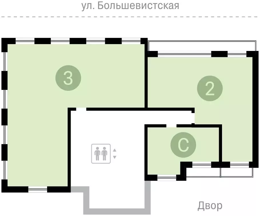 2-комнатная квартира: Новосибирск, Большевистская улица, 43/2с (82.78 ... - Фото 1