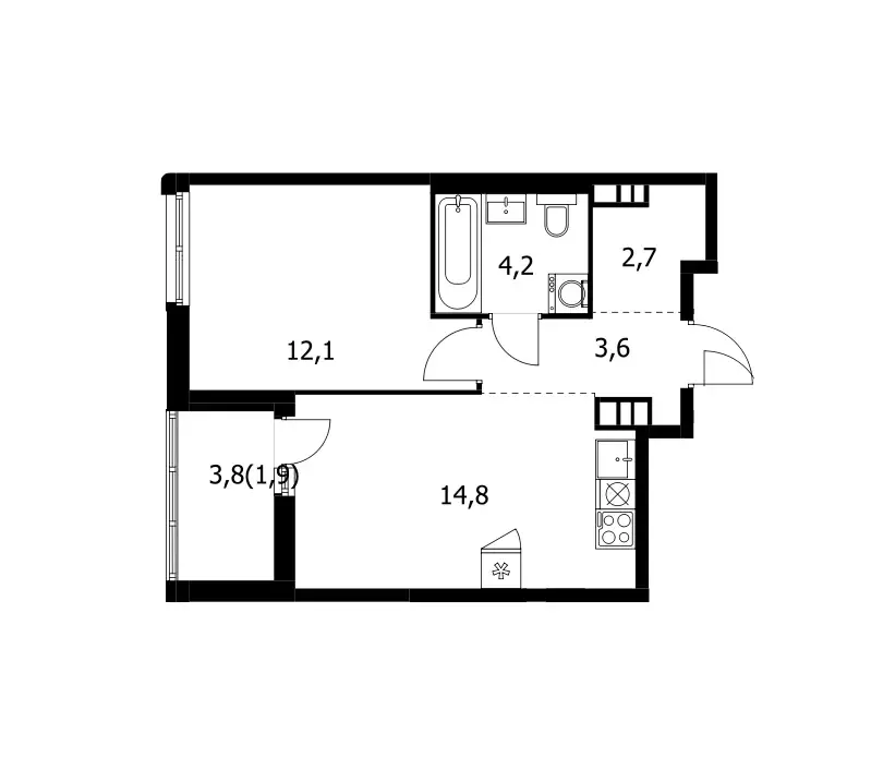 Продаётся 1-к квартира, 39.3 м - Фото 0