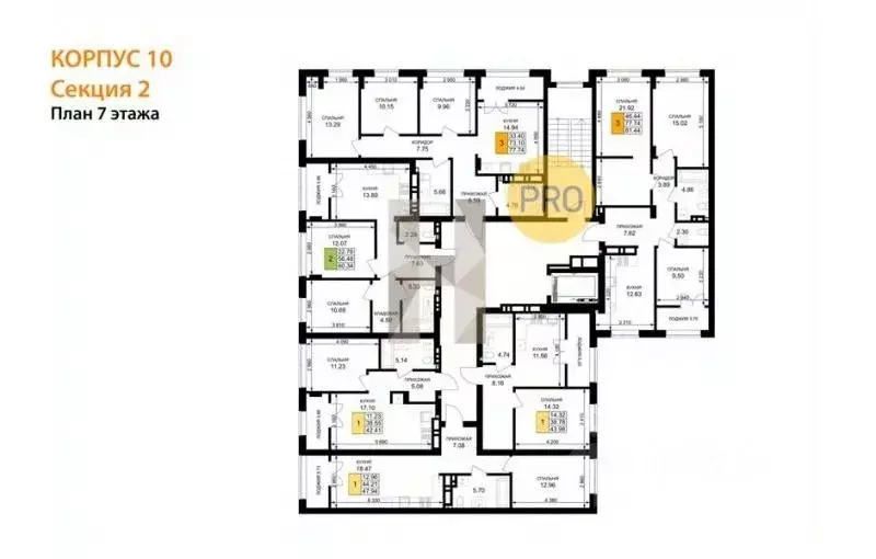 1-к кв. Калининградская область, Гурьевск Включи жилой комплекс (47.94 ... - Фото 2