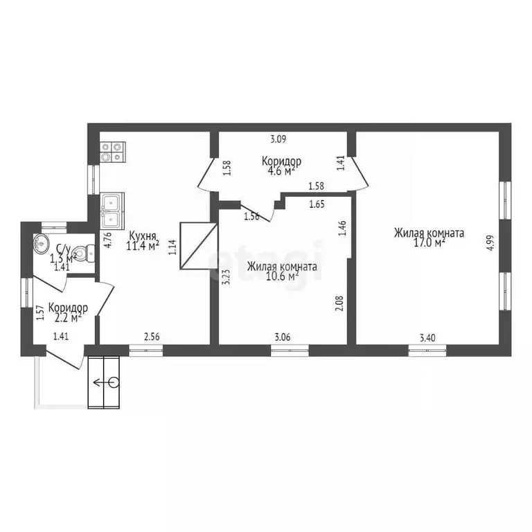 Дом в Забайкальский край, Чита Лесхозная ул. (47 м) - Фото 2