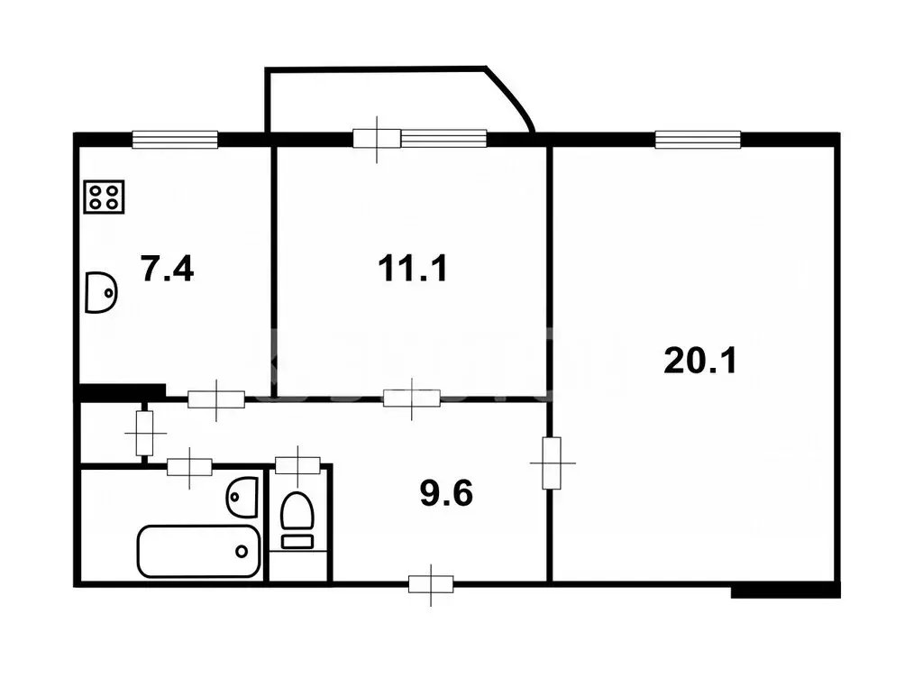 2-комнатная квартира: Санкт-Петербург, проспект Авиаконструкторов, ... - Фото 1