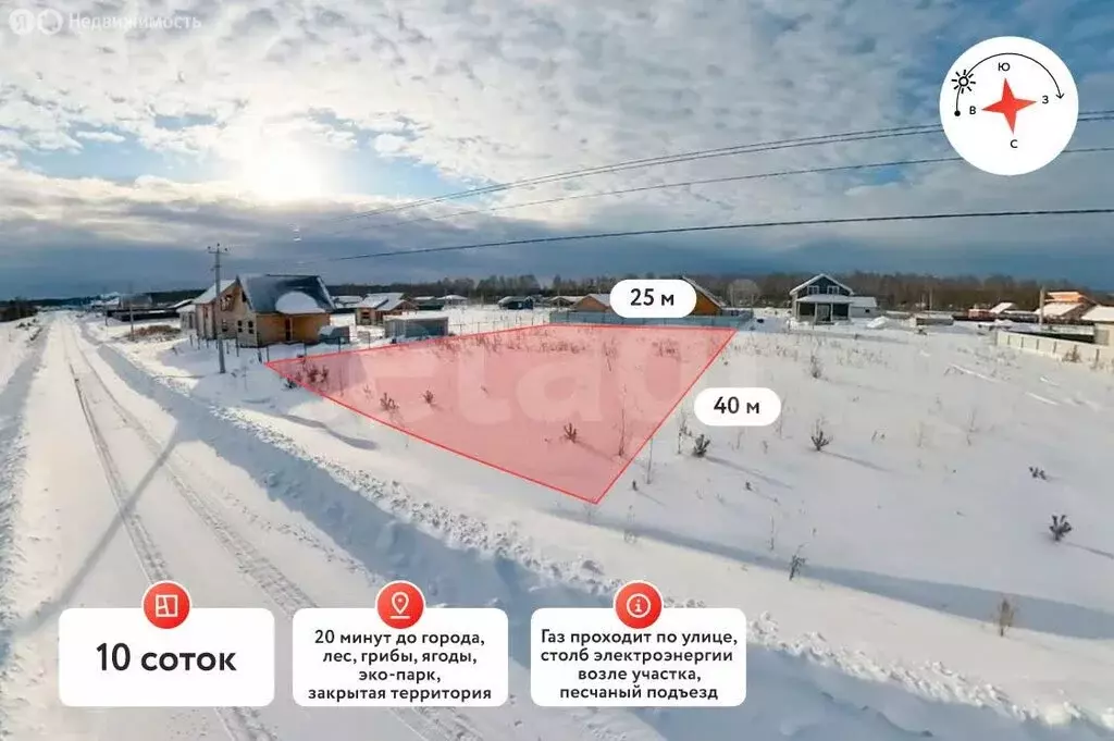 Участок в Тюменский муниципальный округ, деревня Якуши, Звёздная улица ... - Фото 2