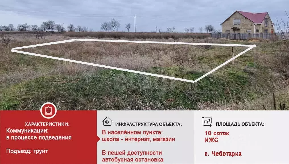 Участок в Крым, Сакский район, Ореховское с/пос, с. Чеботарка пер. ... - Фото 1