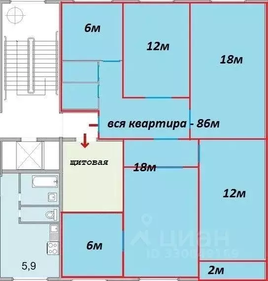 5-к кв. Москва Петрозаводская ул., 15К3 (84.0 м) - Фото 1