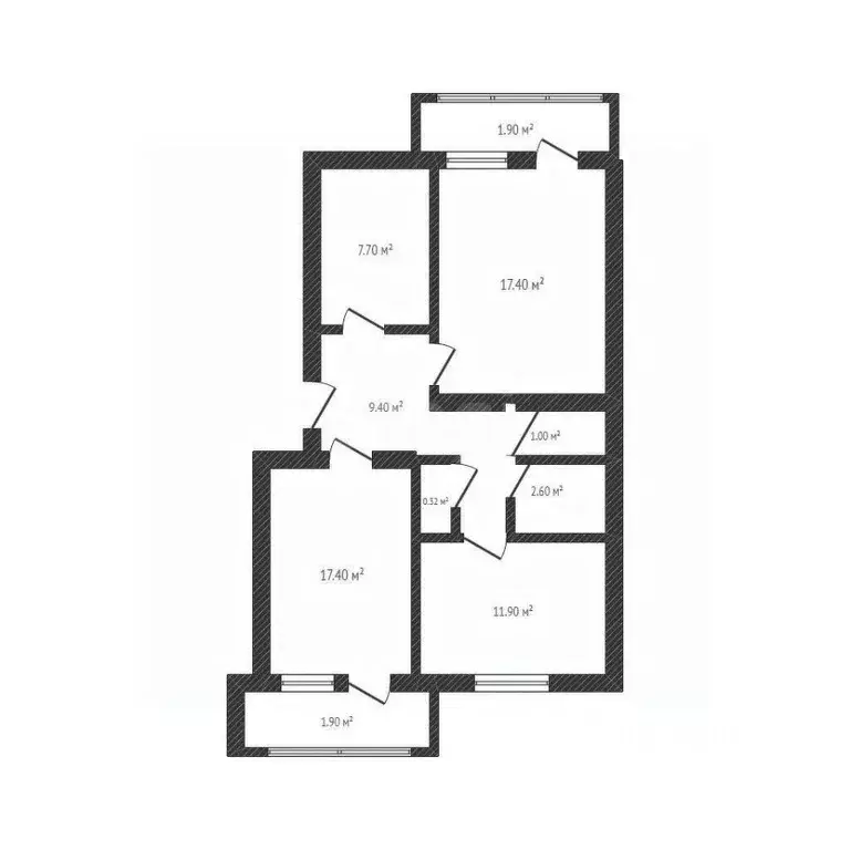 3-к кв. Брянская область, Брянск ул. Репина, 16А (72.3 м) - Фото 2