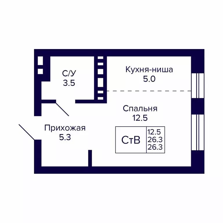 Квартира-студия: Новосибирск, 18-й Бронный переулок, 16 (26.3 м) - Фото 0