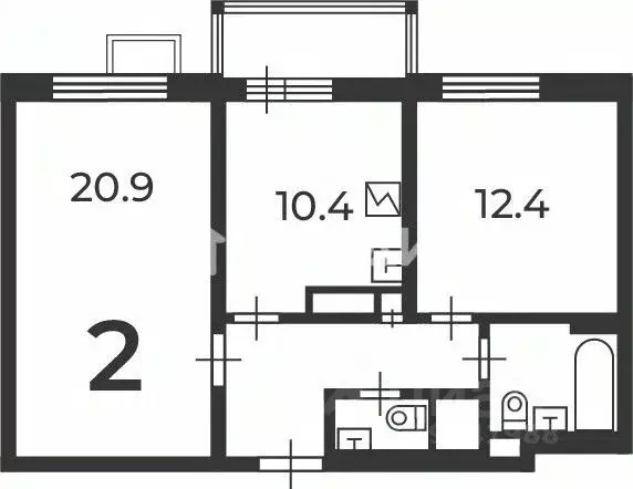 2-к кв. Москва 2-я Хуторская ул., 33к1 (55.8 м) - Фото 2