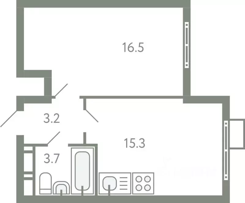 1-к кв. Московская область, Ленинский городской округ, Молоково пгт ... - Фото 1