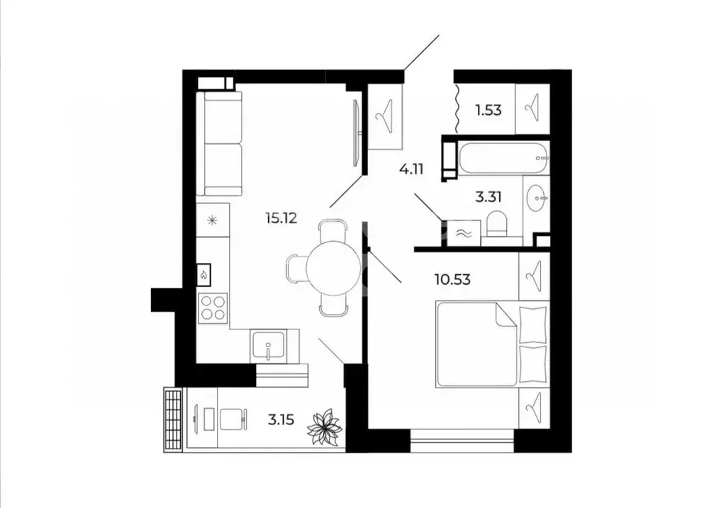 1-комнатная квартира: Липецк, Коммунистическая улица (38.28 м) - Фото 0
