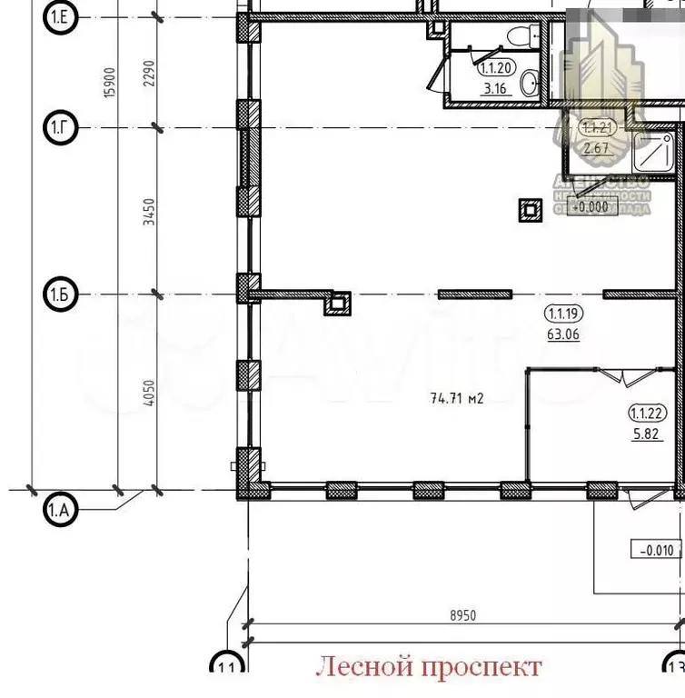 Аренда 1 линия, напротив пешеходного перехода 74м2 - Фото 0