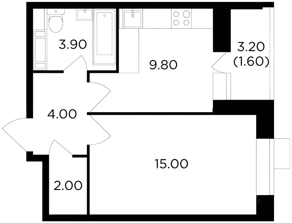 1-к кв. Московская область, Пушкино ул. Сретенская, 1к1 (37.0 м) - Фото 1