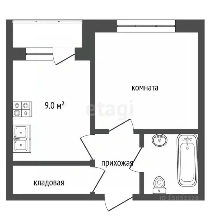 1-к кв. Нижегородская область, Выкса ул. Осипенко, 3 (34.0 м) - Фото 0