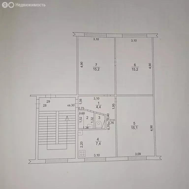 3-комнатная квартира: посёлок Новосиньково, 10 (60.2 м) - Фото 2