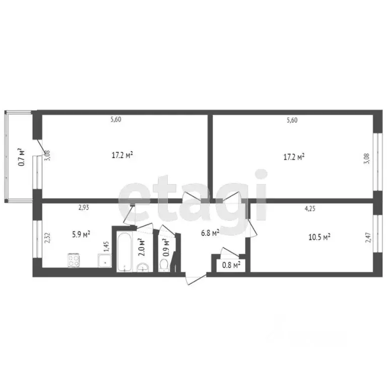 3-к кв. Тверская область, Тверь Мигаловская наб., 10А (61.3 м) - Фото 1