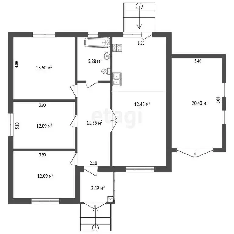 Дом в Белгород, микрорайон Юго-Западный-2.2, 1-й переулок Кононенко, 2 ... - Фото 2