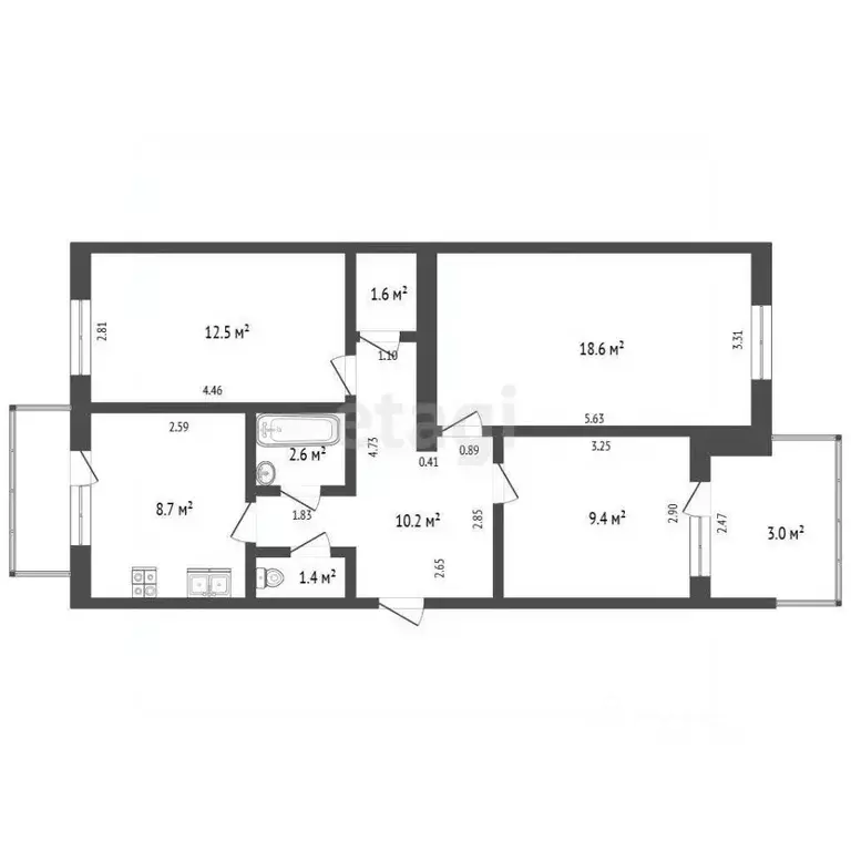 3-к кв. Крым, Судак ул. Истрашкина, 15 (65.0 м) - Фото 2