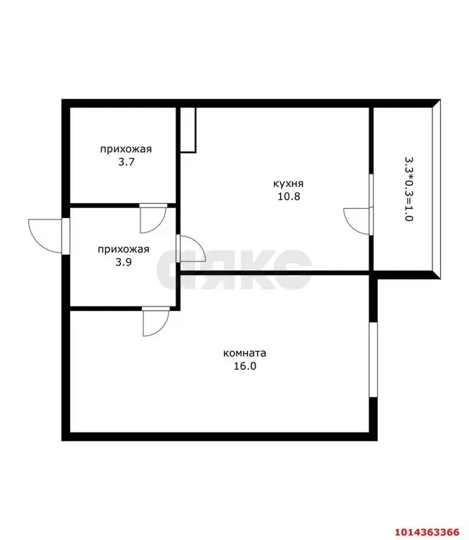 1-комнатная квартира: Краснодар, Круговая улица, 4/1 (35.4 м) - Фото 1