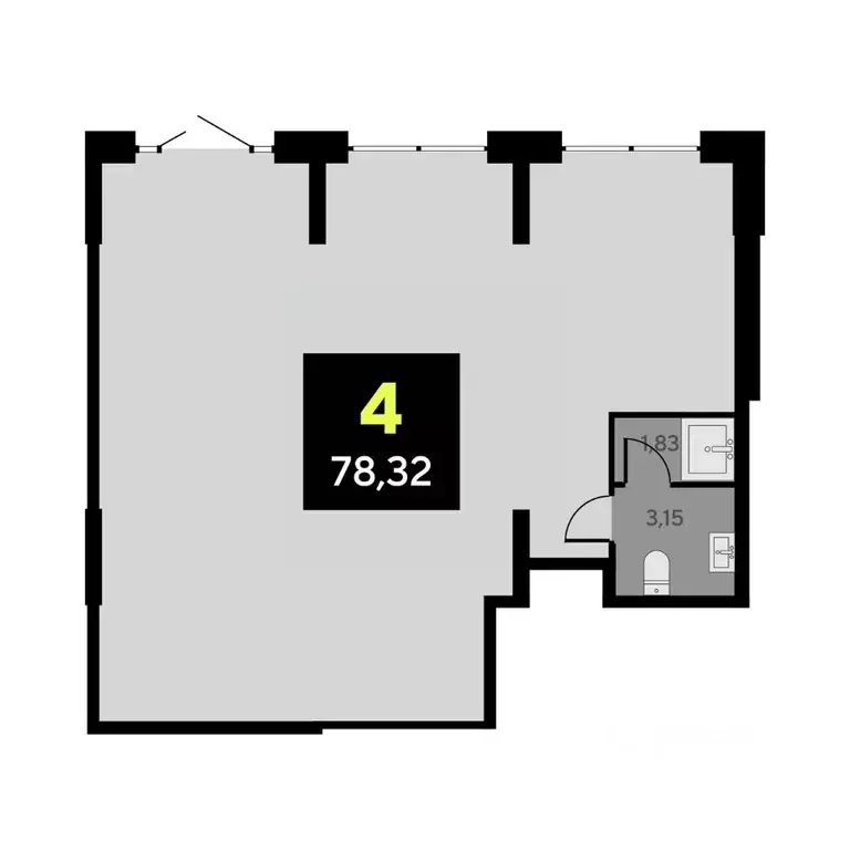 Офис в Тюменская область, Тюмень ул. Андрея Приказнова, 2 (78 м) - Фото 1