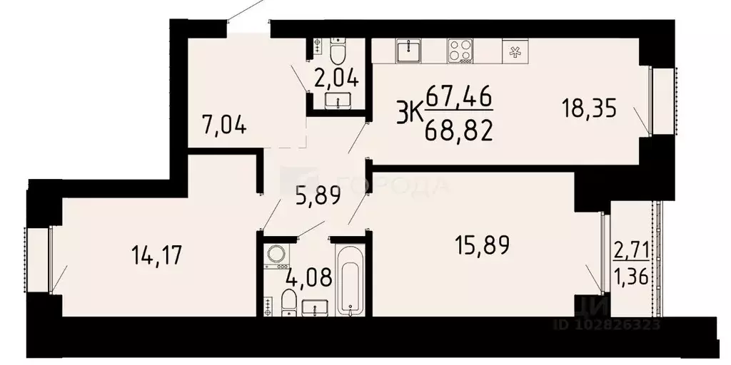 3-к кв. Томская область, Томский район, д. Кисловка, Северный мкр ул. ... - Фото 2