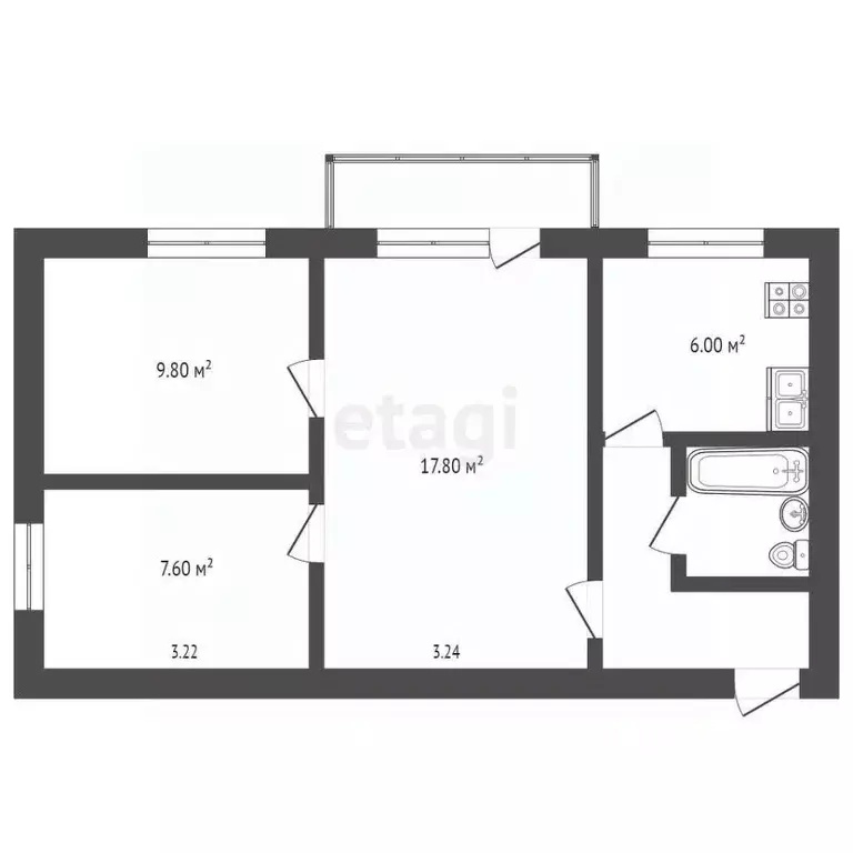 3-к кв. Крым, Джанкой ул. Нестерова (49.0 м) - Фото 1
