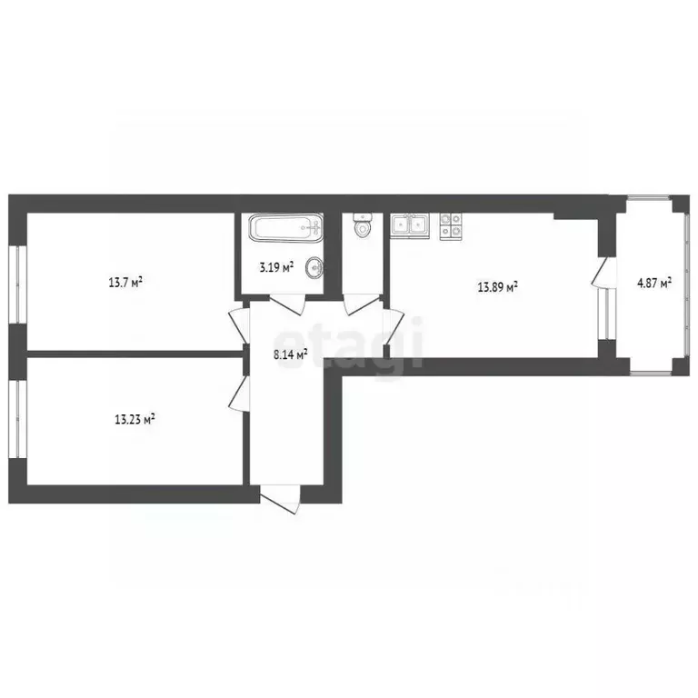 2-к кв. Мордовия, Саранск городской округ, Луховка рп ул. Заводская, 1 ... - Фото 1