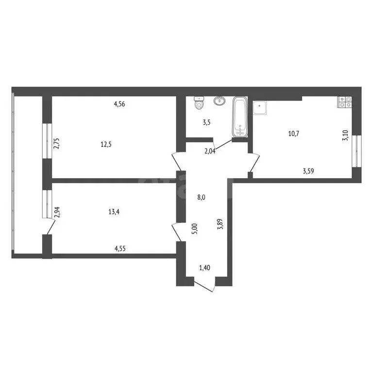 2-комнатная квартира: Саки, Курортная улица, 61 (48 м) - Фото 1