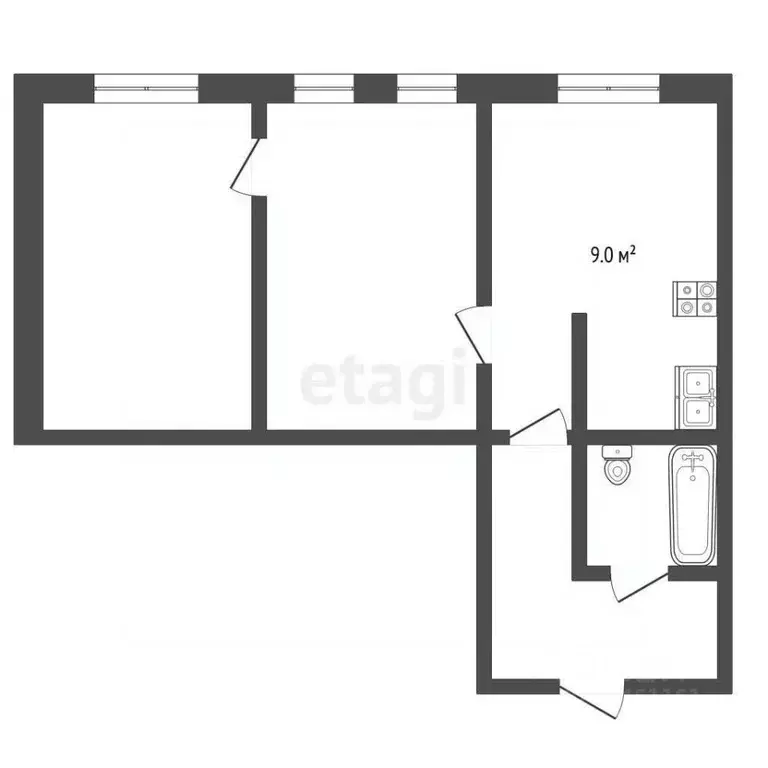 2-к кв. Краснодарский край, Анапа 12-й мкр, 12 (36.0 м) - Фото 2