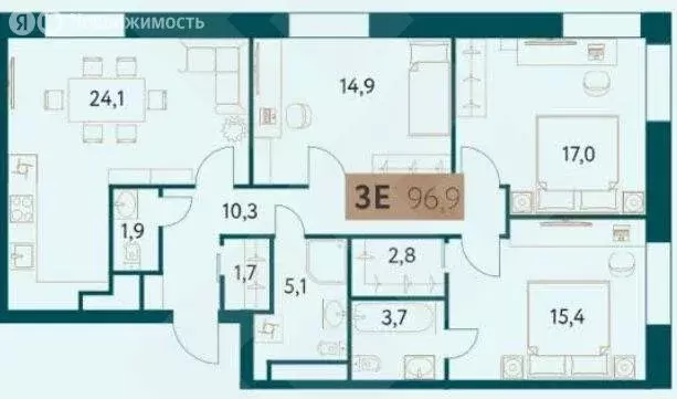 4-комнатная квартира: Москва, Винницкая улица, 8к1 (97 м) - Фото 0