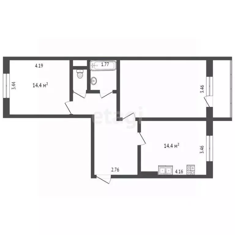 2-к кв. Мордовия, Саранск ул. Тани Бибиной, 1/11 (66.0 м) - Фото 2