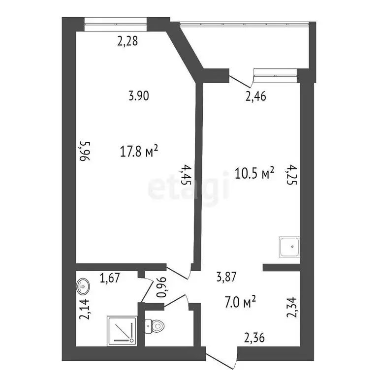 1-комнатная квартира: Благовещенск, улица Фрунзе, 91 (40.3 м) - Фото 0