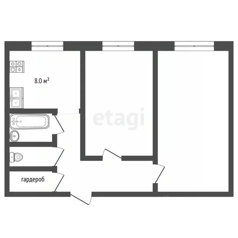2-к кв. Тамбовская область, Тамбов 2-й Почтовый проезд, 7 (44.3 м) - Фото 1