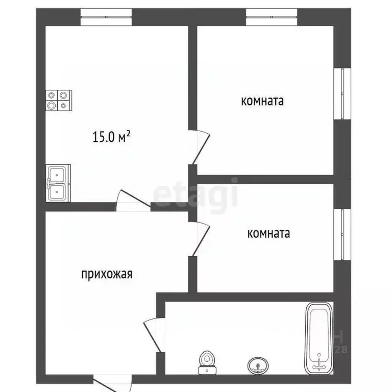 2-к кв. Владимирская область, Муром ул. Воровского, 22 (52.9 м) - Фото 1