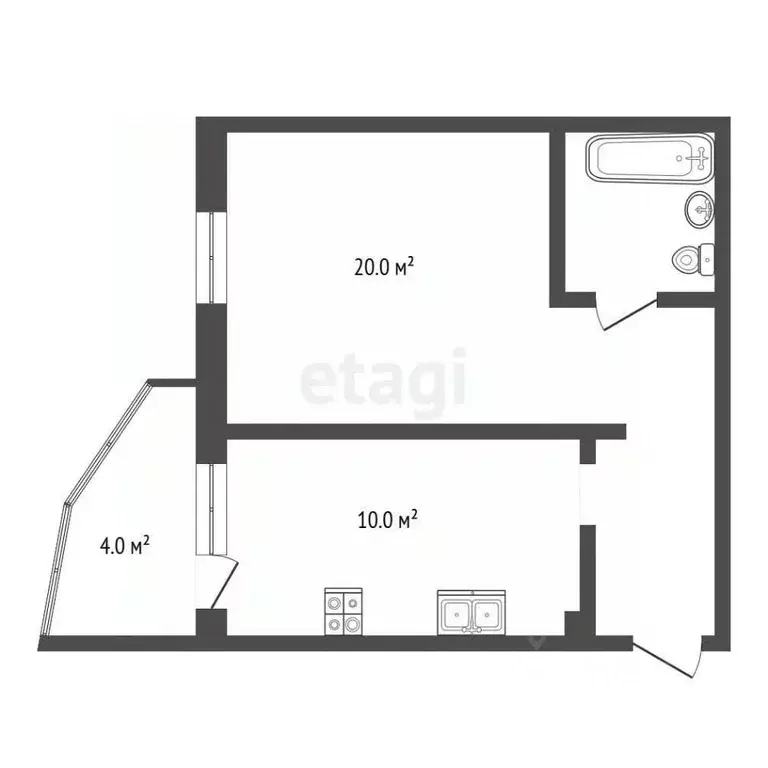 1-к кв. Ханты-Мансийский АО, Ханты-Мансийск ул. Объездная, 61 (36.8 м) - Фото 1