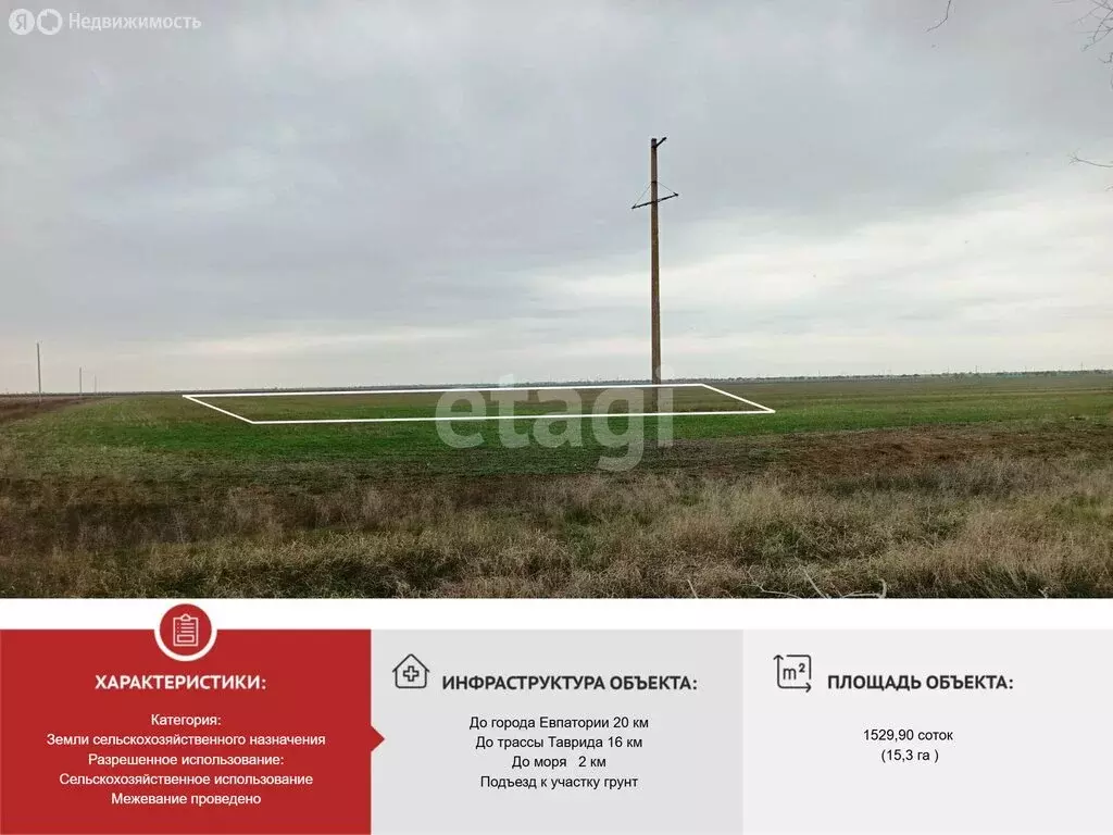 Участок в Сакский район, село Штормовое (1529.9 м) - Фото 2