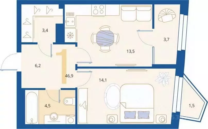 1-к кв. Пензенская область, Пенза Арбеково жилрайон, Дальнее Арбеково ... - Фото 2