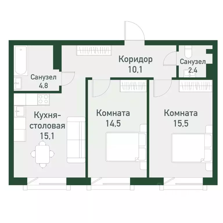 2-к кв. Челябинская область, Челябинский городской округ, пос. ... - Фото 0