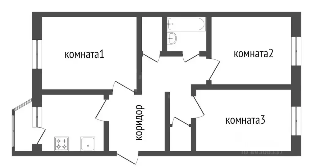 3-к кв. Ханты-Мансийский АО, Сургут ул. Дзержинского, 7/1 (71.2 м) - Фото 1