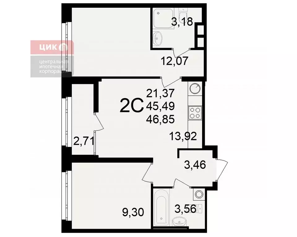 2-комнатная квартира: Рязань, Куйбышевское шоссе, 17 (48 м) - Фото 0
