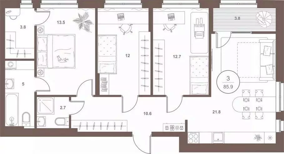 3-к кв. Пензенская область, Пенза Арбеково жилрайон, Дальнее Арбеково ... - Фото 1