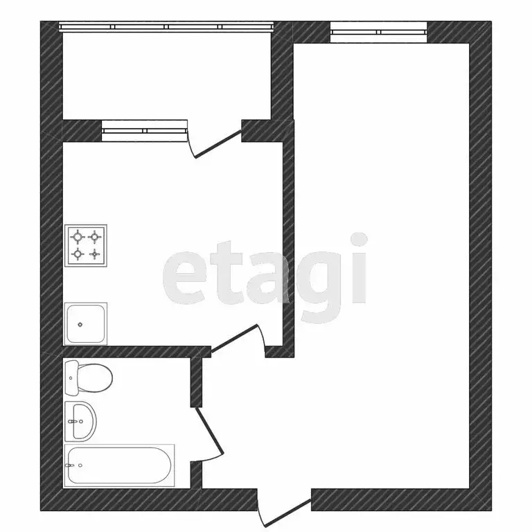 1-комнатная квартира: Тюмень, Волгоградская улица, 67 (34.2 м) - Фото 1