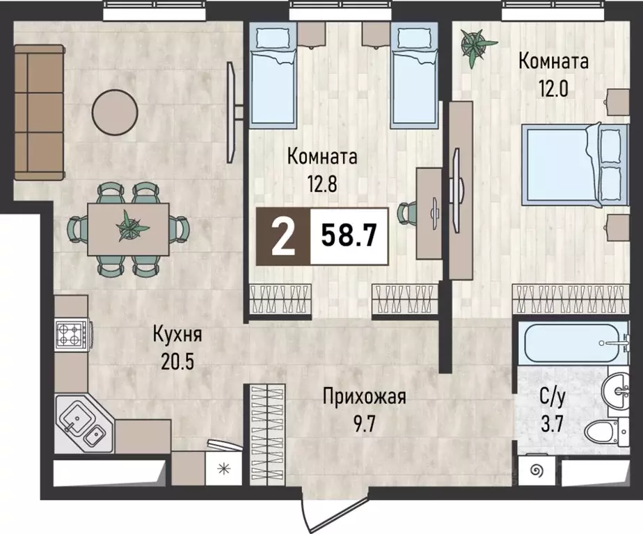 2-к кв. Ставропольский край, Железноводск городской округ, пос. ... - Фото 1