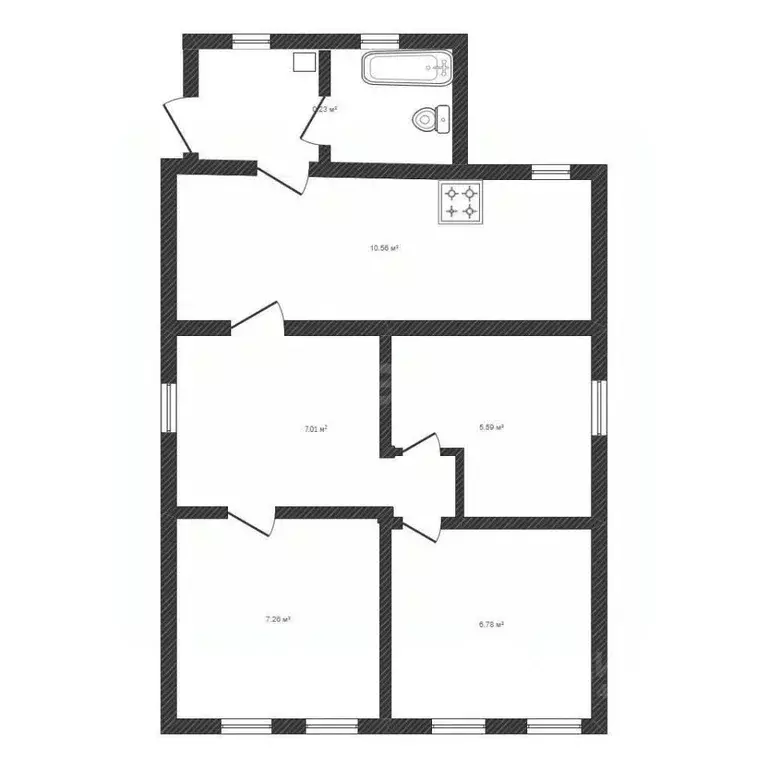 Дом в Белгородская область, Валуйки Гвардейская ул., 97 (69 м) - Фото 1