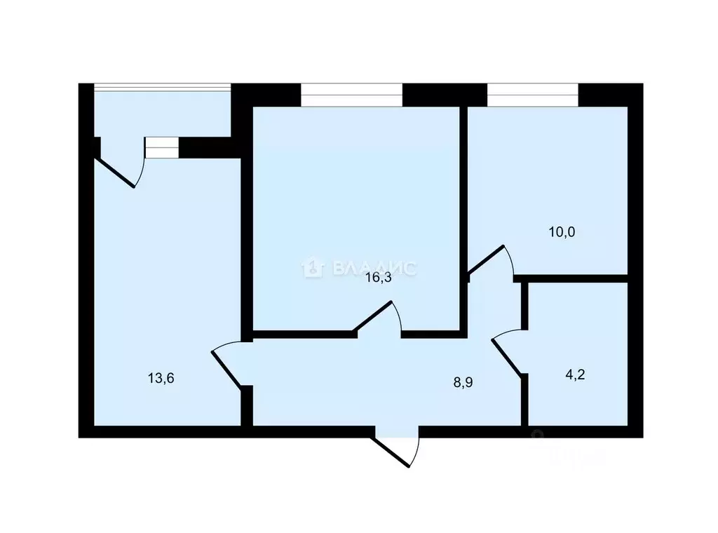 2-к кв. Нижегородская область, Нижний Новгород бул. Южный, 16 (53.0 м) - Фото 1