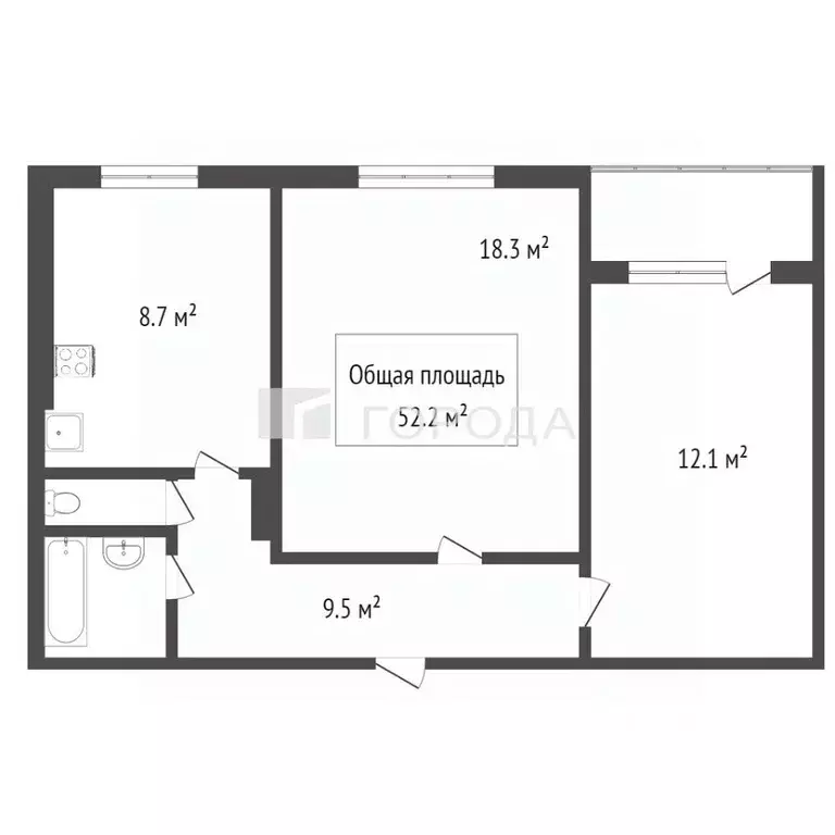 2-к кв. Кемеровская область, Новокузнецк Новобайдаевский мкр, ул. ... - Фото 2