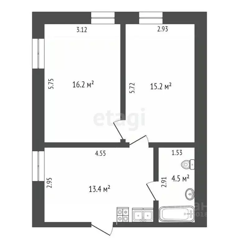 2-к кв. Самарская область, Самара ул. Куйбышева, 147 (49.3 м) - Фото 2