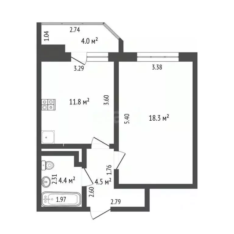 2-к кв. Ростовская область, Батайск Коммунистическая ул., 201 (50.0 м) - Фото 0