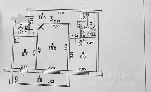 2-к кв. Татарстан, Набережные Челны ул. Раскольникова, 42 (51.2 м) - Фото 1