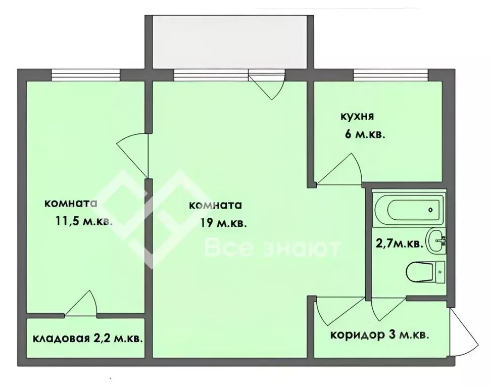 2-к кв. Челябинская область, Челябинск ул. 60-летия Октября, 32 (45.6 ... - Фото 2
