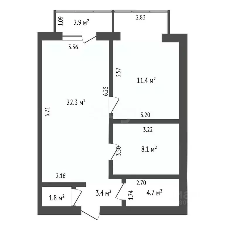 2-к кв. Ростовская область, Азовский район, Обильненское с/пос, пос. ... - Фото 2