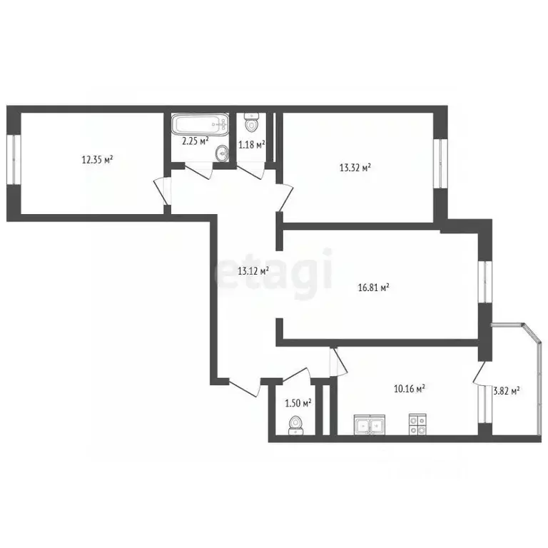 3-к кв. Московская область, Мытищи бул. Тенистый, 8 (75.0 м) - Фото 2